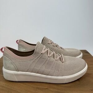 Womens BZees March On Pink Glitter‎ Knit Slip On Comfort Sneakers Shoes Size 9 M